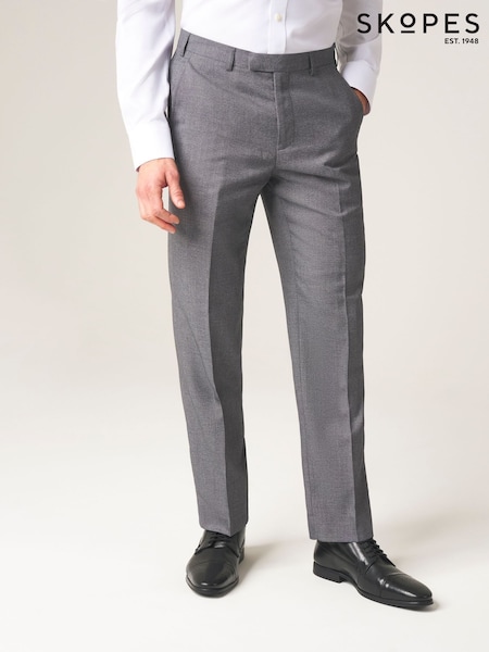 Skopes Light Grey Tailored Fit Harcourt Tweed Effect Suit Trousers (AL6124) | £55