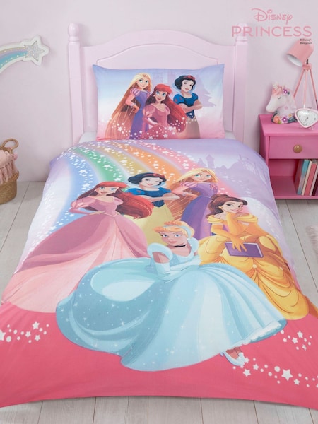 Disney Princess Multi Multi Reversible Single Duvet Cover and Pillowcase Set (AL6234) | £30