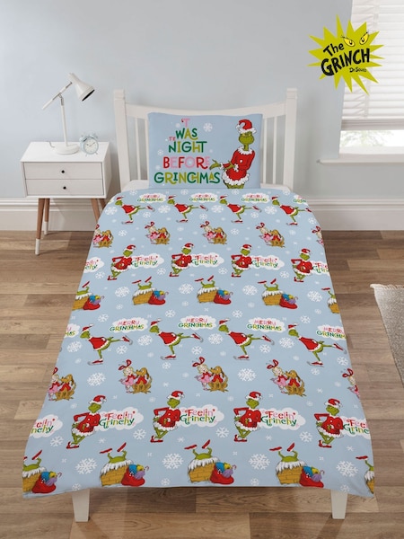 The Grinch Multi Reversible Single Duvet Cover and Pillowcase Set (AL6241) | £30