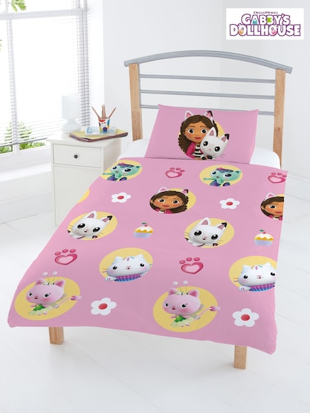 Gabbys Dollhouse Multi Reversible Duvet Cover and Pillowcase Set (AL6248) | £23