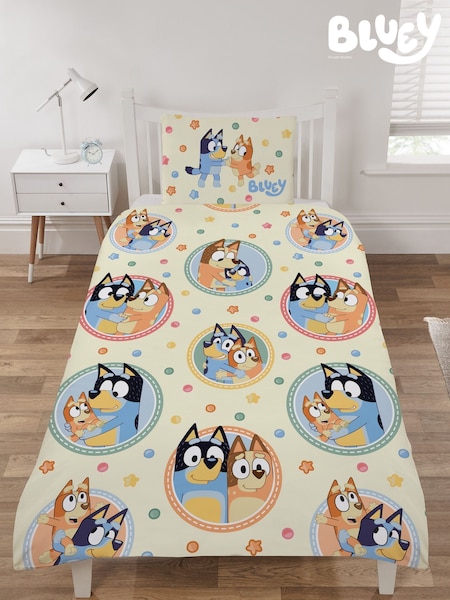 Bluey Multi 100% Cotton Reversible Single Duvet Cover and Pillowcase Set (AL6256) | £29