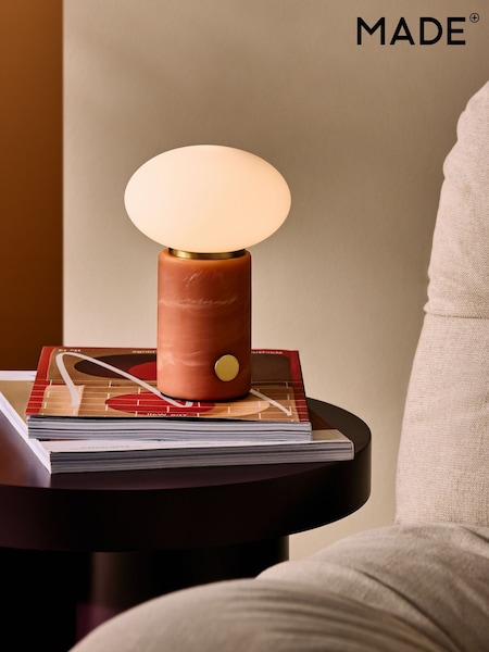 MADE.COM Coral Red Mirissa Terazzo USB Wireless Table Lamp (AL6259) | £65