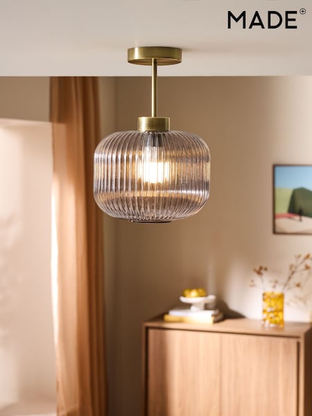 MADE.COM Grey Briz Ceiling Flush Fitting Light (AL6275) | £79