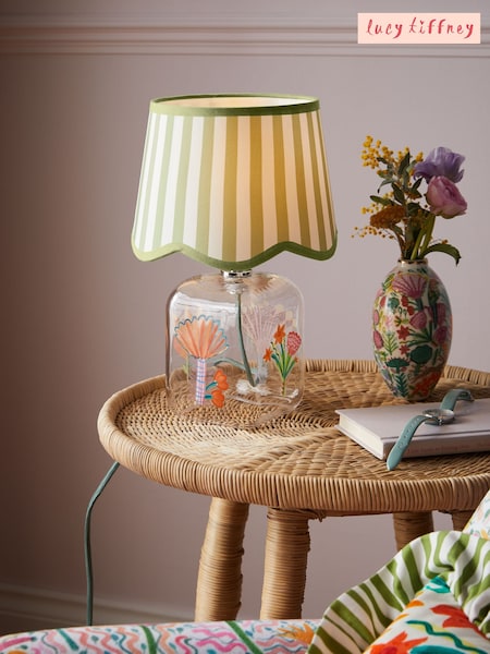 Lucy Tiffney Green/Pink Glass Table Lamp (AL6297) | £75