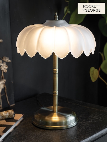 Rockett St George Brass/White Palm Desert Island Table Lamp (AL6300) | £110