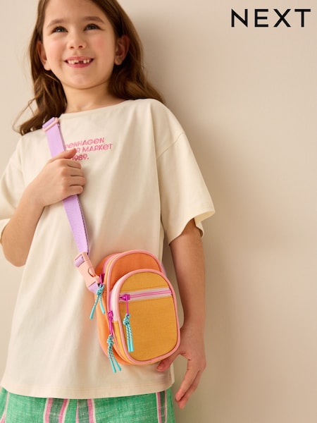 Purple/Orange Cross Body Phone Bag (AL6317) | £13