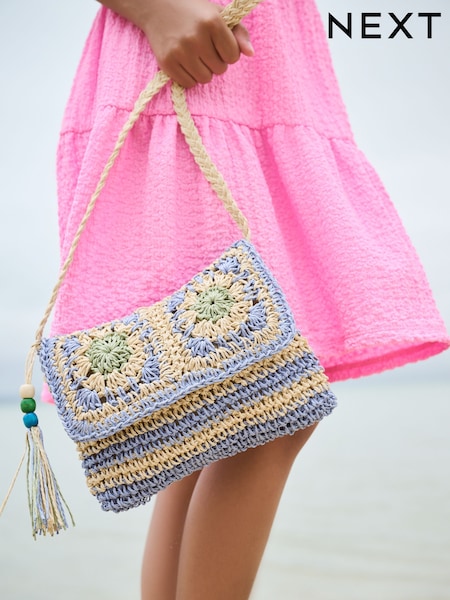 Blue Cross Body Crochet Bag (AL6319) | £14