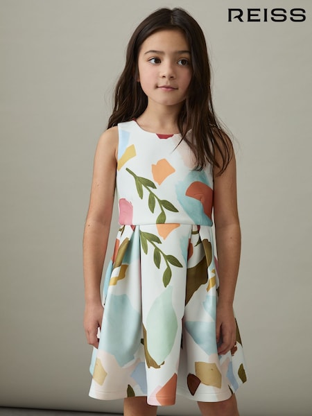 Reiss Multi Kitty 4-9 yrs Abstract Floral Scuba Dress (AL6669) | £45