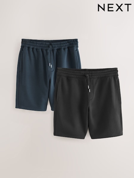 Black/Navy Soft Fabric Jersey Shorts 2 Pack (AL6711) | £38
