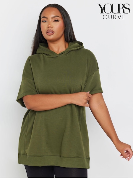 Yours Curve Green Oversized 100% Cotton Hoodie (AL6981) | £29