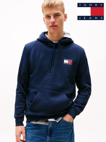Tommy Jeans Blue Essential Flag Hoodies (AL7186) | £70