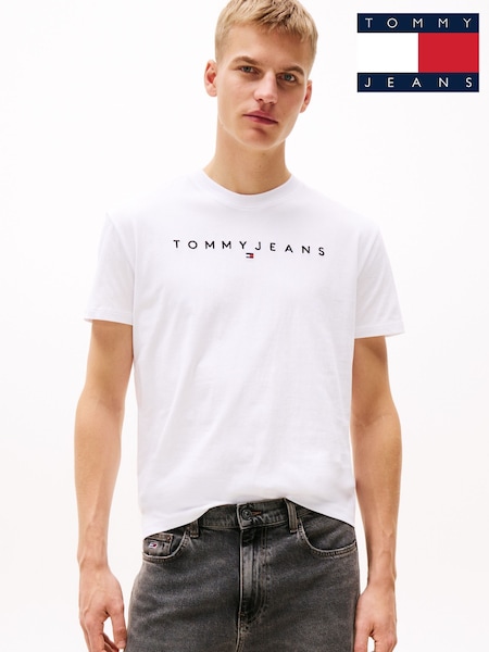 Tommy Jeans White 100% Cotton Logo T-Shirt (AL7358) | £30