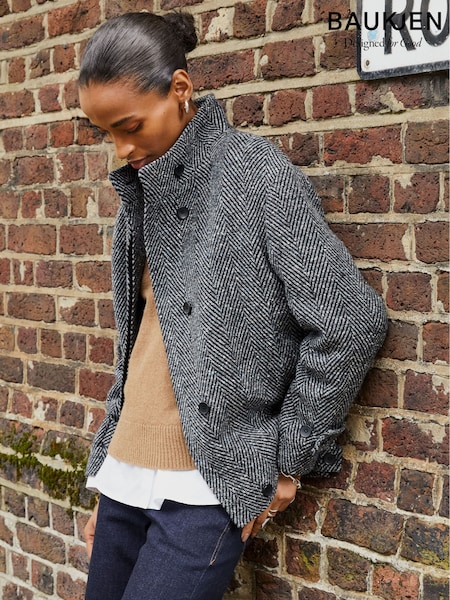 Baukjen Janine Wool Blend Short Black Coat (AL7389) | £150