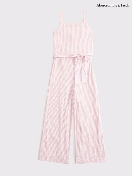 Abercrombie & Fitch Pink Sequin Occasion Party Strappy Jumpsuit (AL7470) | £89 - £91