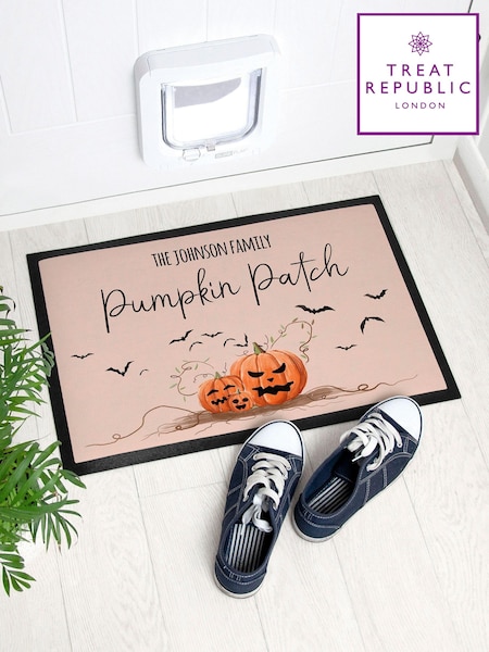 Personalised Halloween Pumpkin Patch Indoor Doormat by Treat Republic (AL7610) | £30