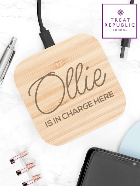 Personalised Wireless Charging Pad by Treat Republic (AL7611) | £28