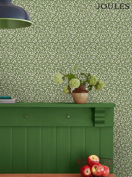 Joules Ditsy Floral Print Green A4 Wallpaper Sample (AL7648) | £1