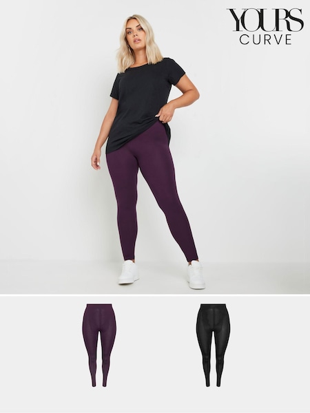 Yours Curve Black Leggings 2 Pack (AL7718) | £27