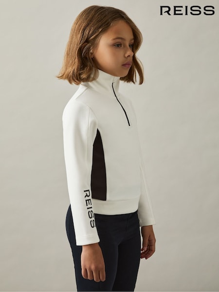 Reiss White/Black Brina 9-13 yrs Funnel Neck Base Layer Top (AL7830) | £40