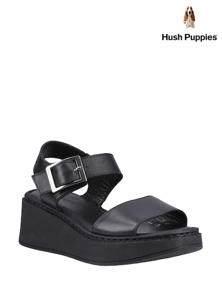 Hush Puppies Beatrix Wedge Black Sandals (AL7858) | £80