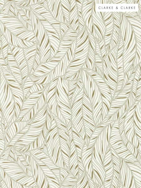Clarke and Clarke Linen or Champagne Selva Wallpaper Sample (AL8192) | £1
