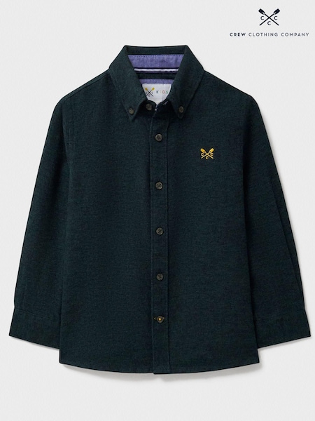 Crew Clothing Green Long Sleeve Lapse Plain 100% Cotton Flannel Shirt (AL8239) | £24 - £28