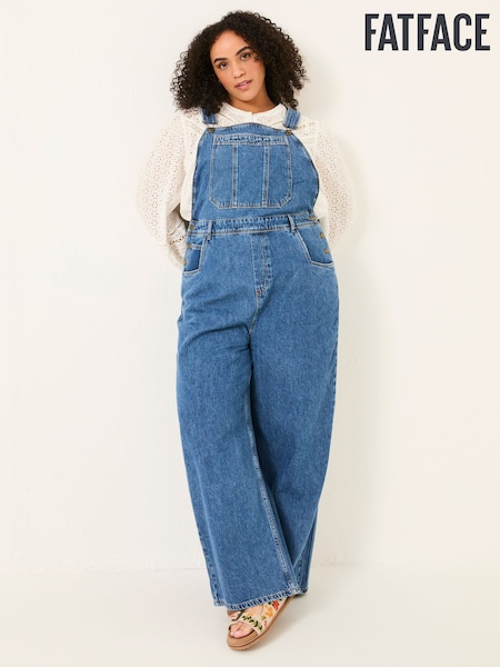 FatFace Alexa Denim Vintage Wide Leg Dungarees (AL8323) | £69