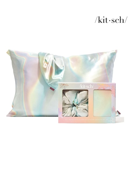 Kitsch Well Rested Satin Pillowcase and Pillow Scrunchie 2 Piece Set in Aura (AL8445) | £21