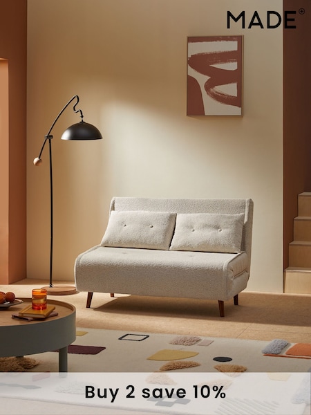 MADE.COM Off White Pax Boucle Haru 2 Seater Sofa Bed (AL8474) | £475