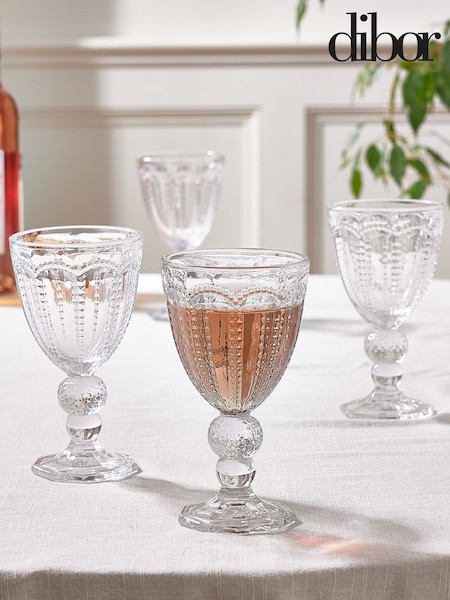 Dibor 4 Pack Clear Bella Perle Wine Glasses (AL8498) | £28