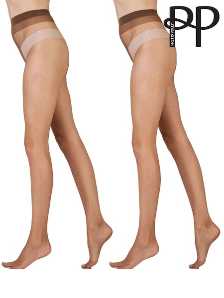 Pretty Polly Natural 8 Denier Skin Tone Tights 2 Pair Pack (AL8539) | £15