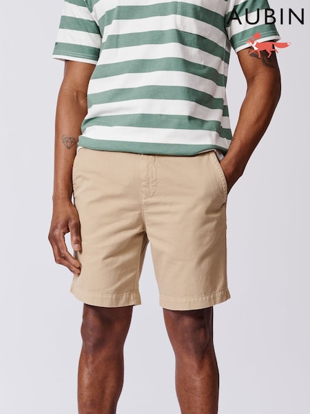 Aubin 100% Cotton Stamford Chino Brown Shorts (AL8557) | £75