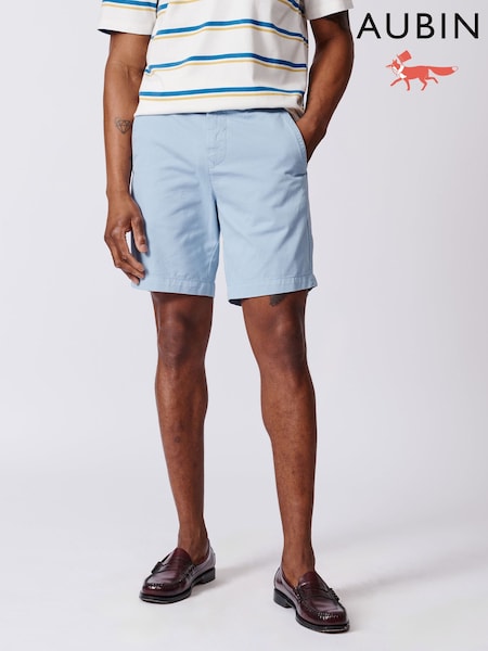 Aubin Blue Stamford 100% Cotton Chino Shorts (AL8560) | £75