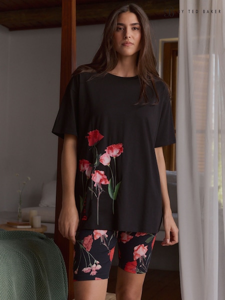 B by Ted Baker Cycling Short Set Black Rose Pyjamas (AL8594) | £49