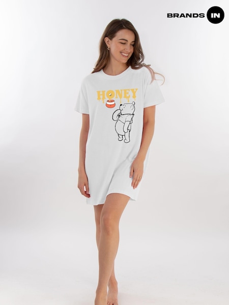 Brands In White Disney Winnie The Pooh Women 100% Cotton Nightdress (AL8682) | £30