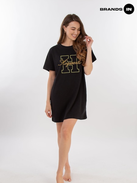 Brands In Black Harry Potter H Hogwarts Women 100% Cotton Nightdress (AL8688) | £30