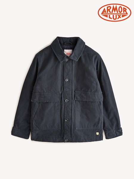 Armor Lux Blue Heritage Quilted Fishermans Jacket (AL8931) | £170