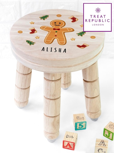 Christmas Gingerbread Wooden Stool by Treat Republic (AL8936) | £35