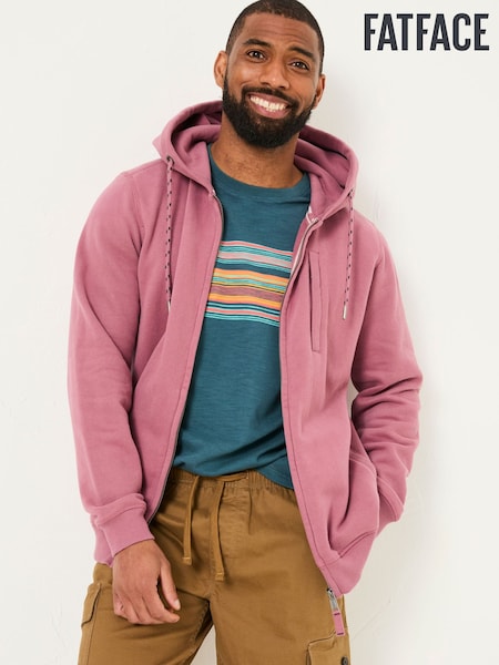 FatFace Brooke Heather Purple Zip Through Hoodie (AL9018) | £55