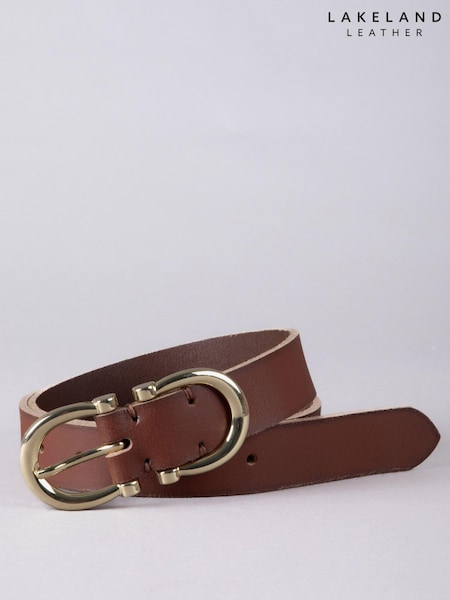 Lakeland Leather Brown Bowness Dual Buckle Belt (AL9223) | £35