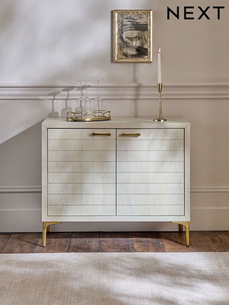 Light Isla Mango Wood Textured Front Small Sideboard (AL9289) | £650