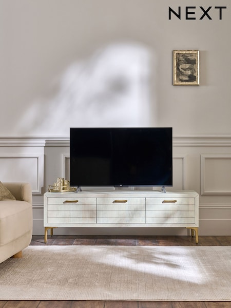 Light Isla Mango Wood Textured Front Up to 60 inch TV Unit (AL9290) | £725