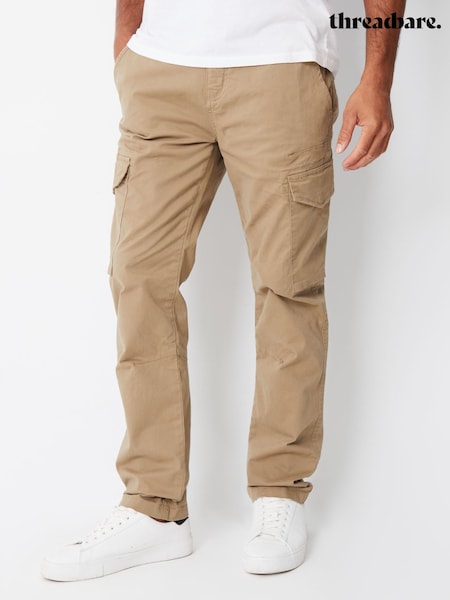Threadbare Brown Cargo Style Trousers (AL9306) | £35