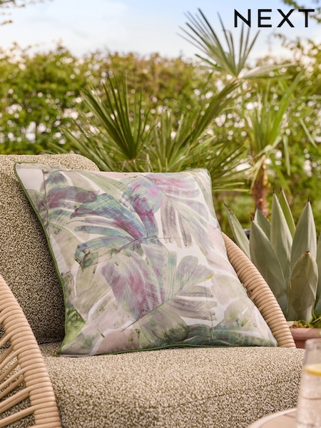 Dark Green Tropical Leaf Indoor Outdoor Cushion (AL9361) | £16