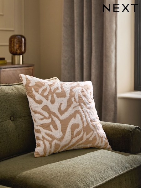 Camel 50 x 50cm Abstract Velvet Dune Cushion (AL9370) | £22