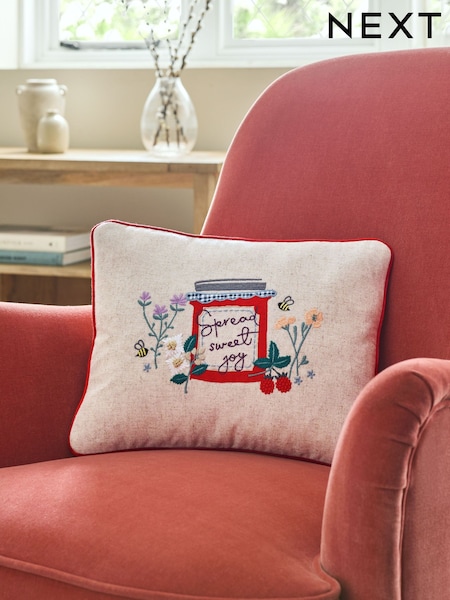Red Spread Sweet Joy Slogan Cushion (AL9417) | £18