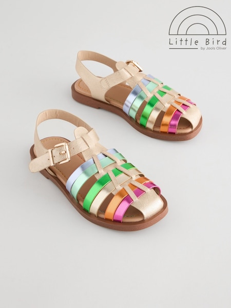 Little Bird by Jools Oliver Multi Older Rainbow Fisherman Sandals (AL9603) | £28 - £32