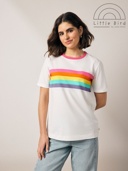 Little Bird by Jools Oliver Multi Rainbow Stripe T-Shirt (AL9606) | £20