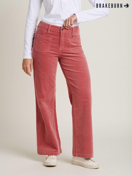 Brakeburn Pink Kickflare Corduroy Trousers (AL9681) | £55