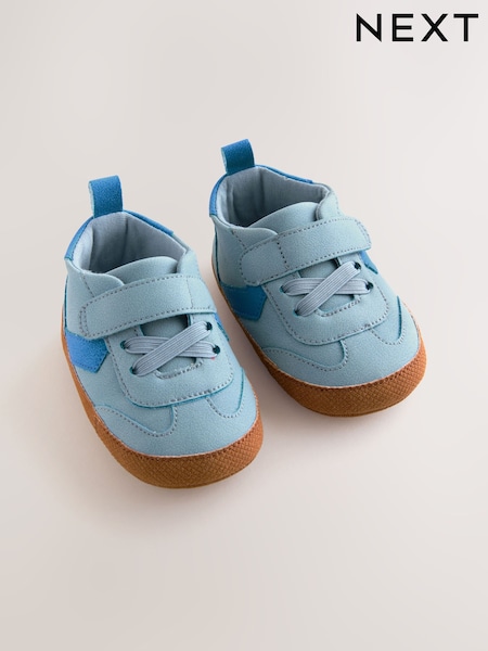 Blue Baby Touch Fastening Elastic Lace Chevron Trainers (0-24mths) (AL9808) | £7